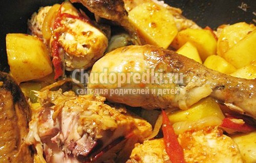 Курица с картошкой в мультиварке Курица с картошкой в мультиварке